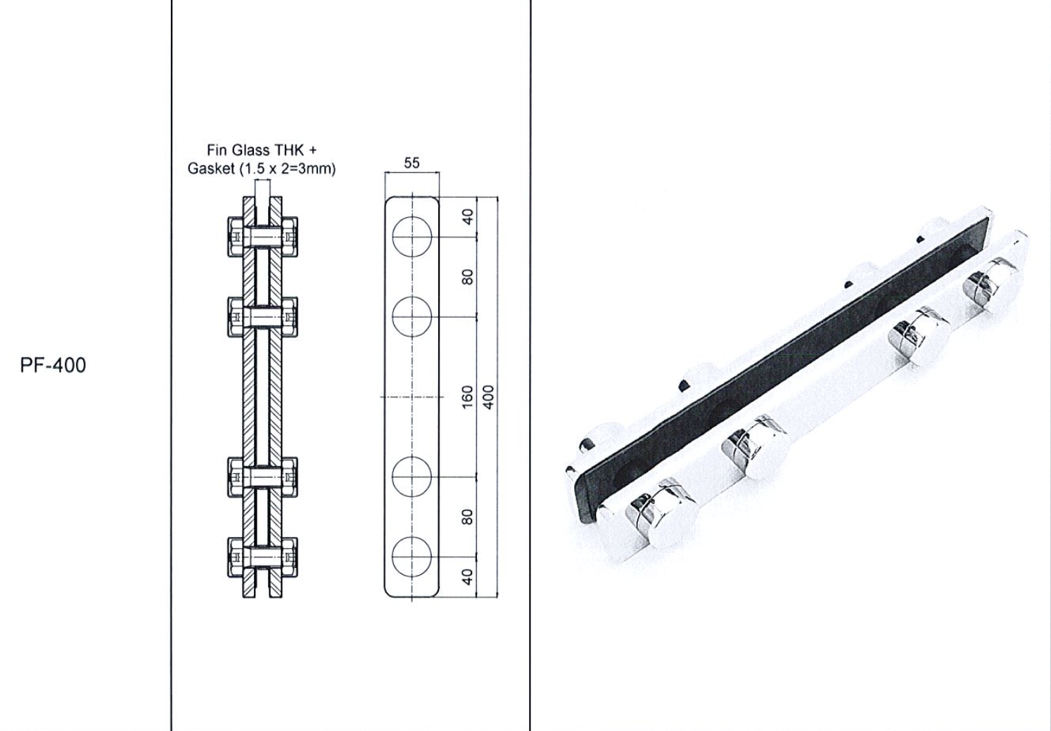Glass Fin Joint Fittings