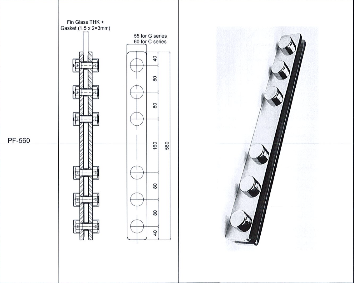 Glass Fin Joint Fittings PF-560
