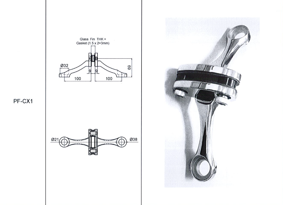 Glass Fin Spider PF-CX1