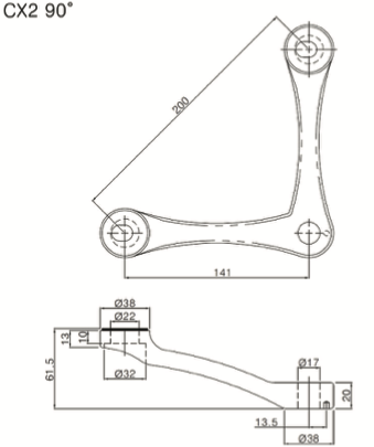 Spider Fitting C2 90 Drawing