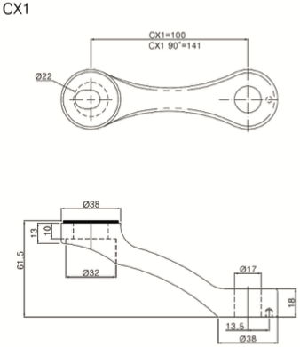 Spider Fitting CX1 Drawing