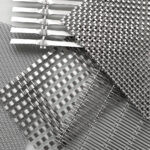 Architectural wire mesh weave samples in stainless steel