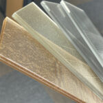 Close-up of laminated mesh glass panels