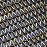 Close-up of spiral mesh in a bronze finish