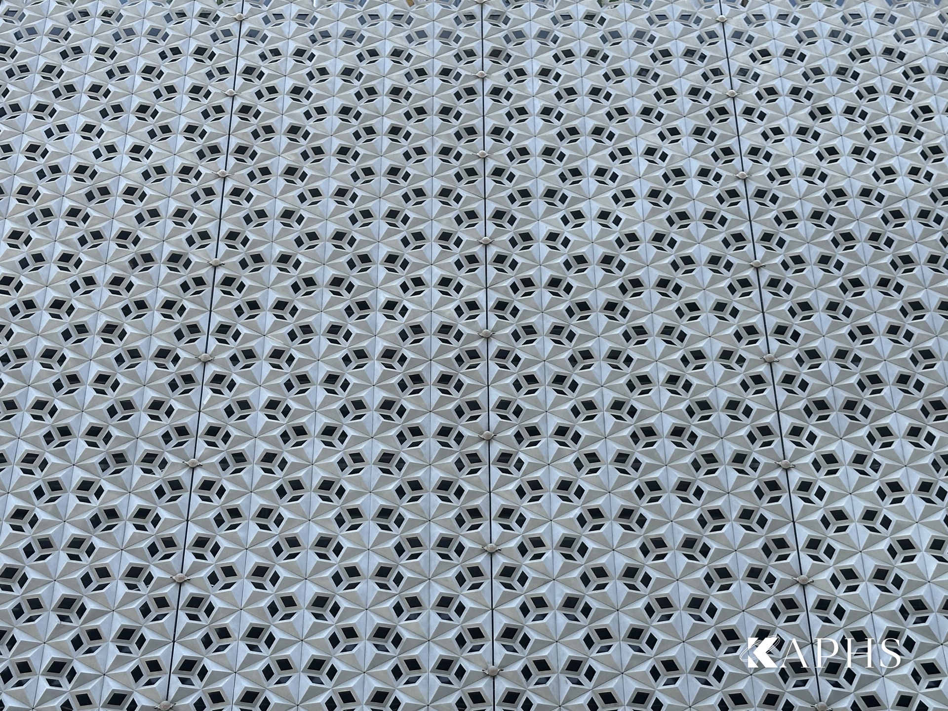Close-up of the 600mm cast-aluminium Mashrabiya panels, Mama Shelter Hotel Dubai — KAPHS