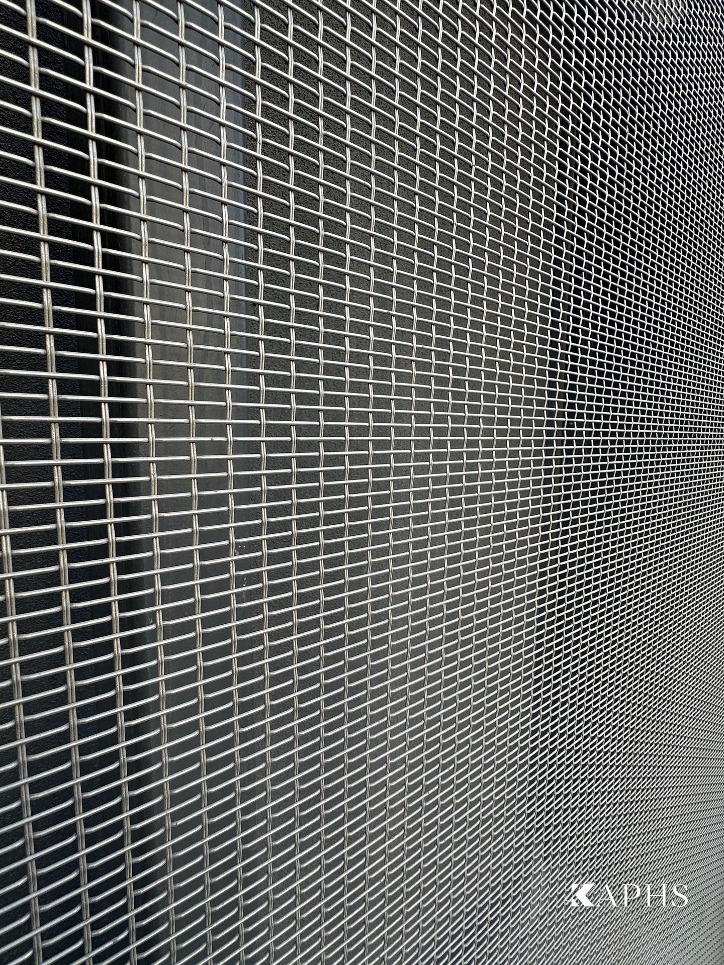 Detail of EGLA-TWIN 4263 stainless steel woven wire mesh, Dubai Hills Estate car park — KAPHS