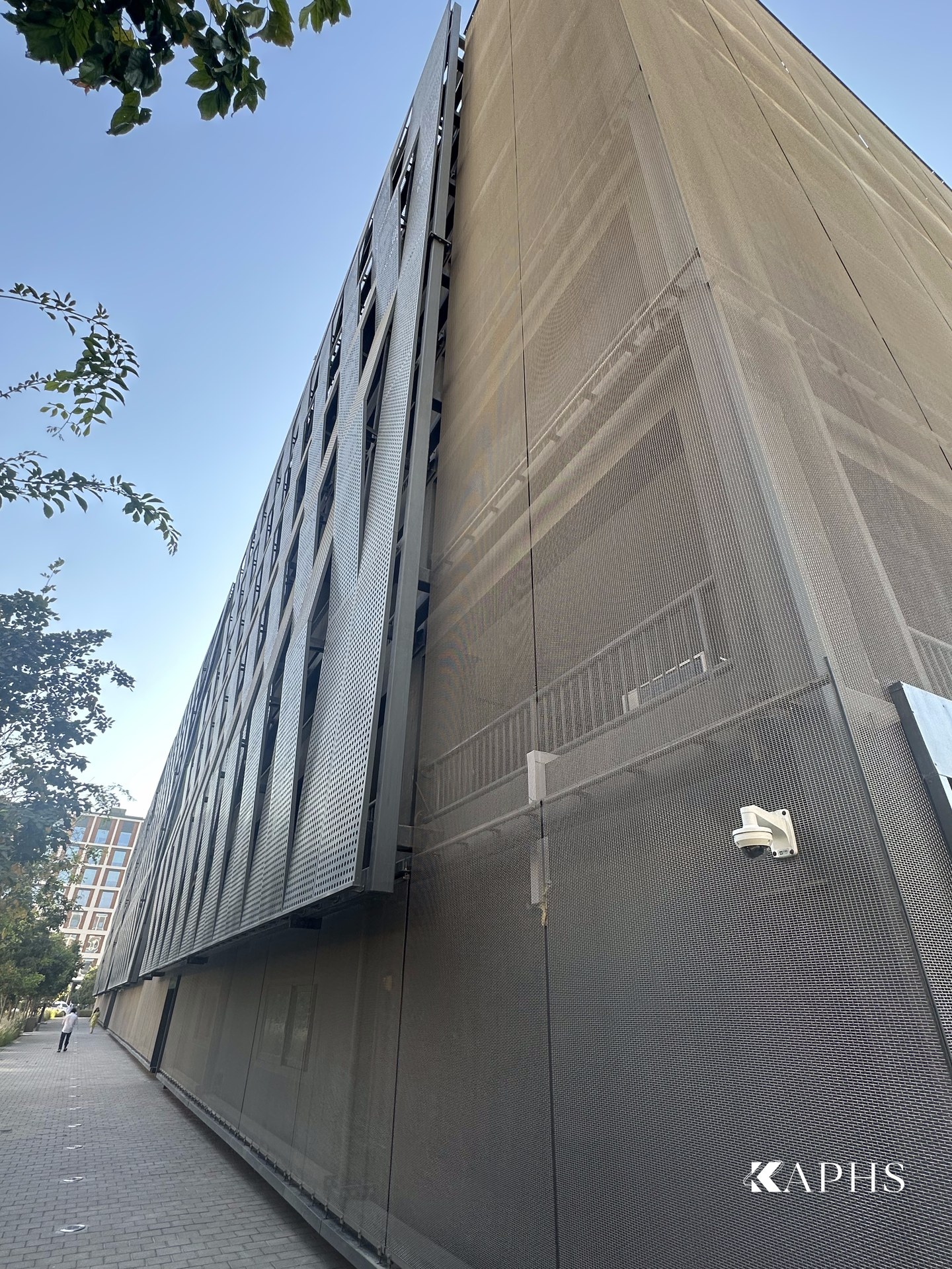 EGLA-TWIN stainless architectural wire mesh panels on the Dubai Hills car park façade — KAPHS