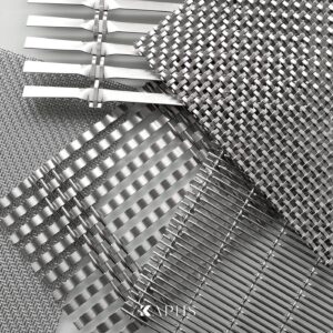 Architectural wire mesh woven stainless steel façade samples — KAPHS, Dubai & UAE