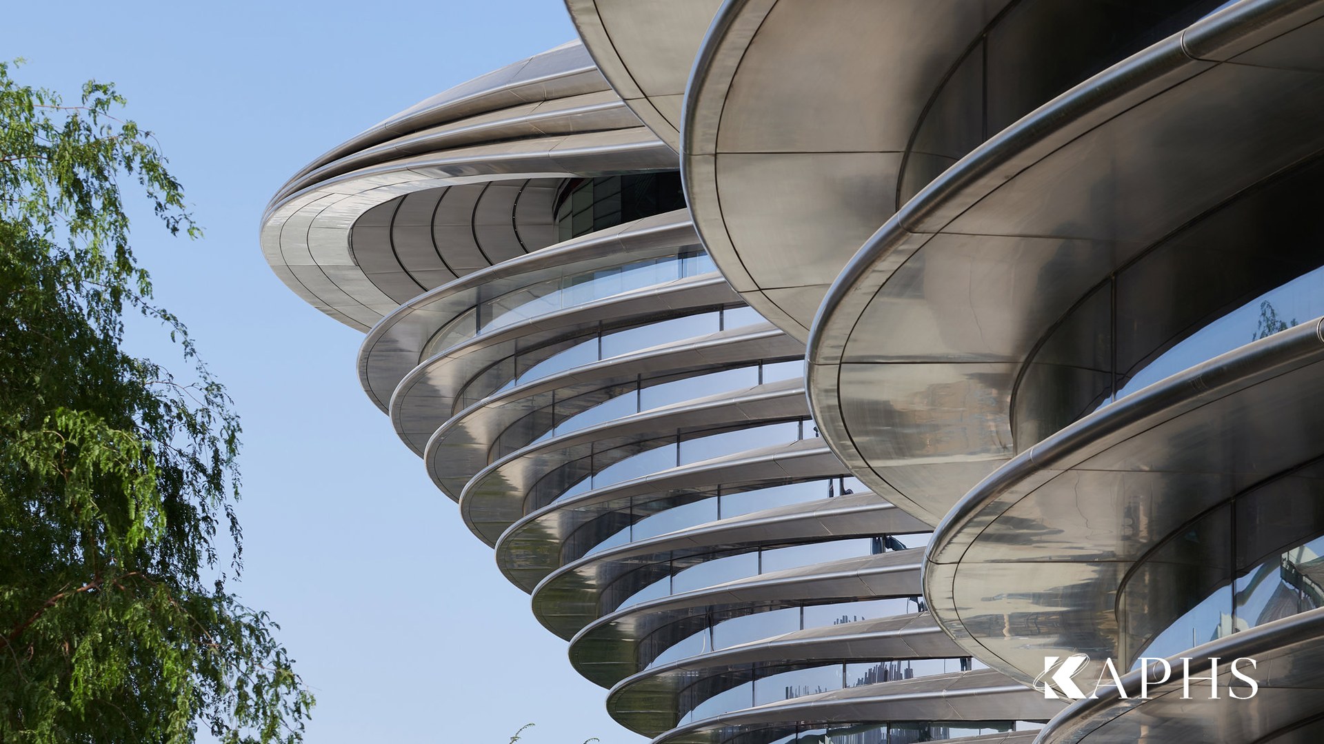 Detail of the Mobility Pavilion's curved NorthGlass jumbo glass façade, Dubai — KAPHS