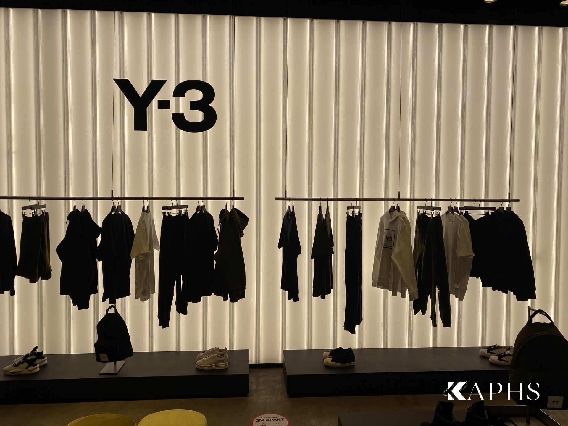 Backlit U-channel glass feature wall, adidas Flagship Store Dubai Mall — KAPHS