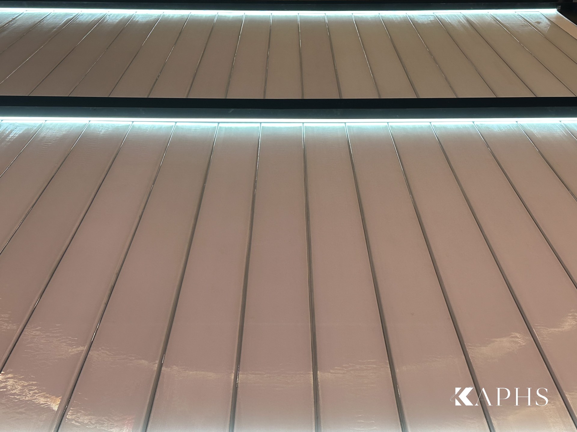 Close-up of the ribbed LINIT U-channel glass panels, adidas The Avenues Mall Kuwait — KAPHS