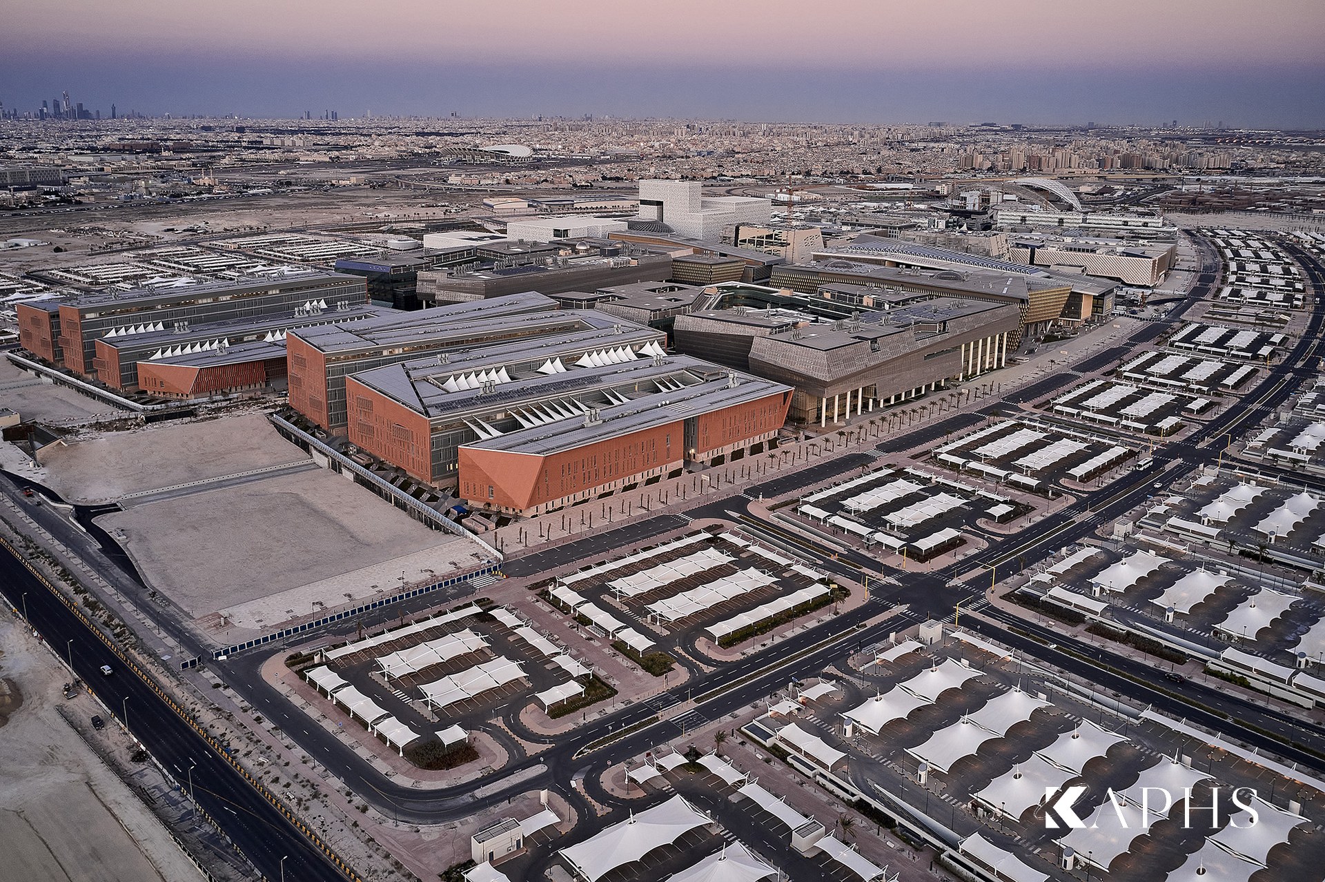 College of Engineering & Petroleum, Kuwait University — architectural view, KAPHS channel glass