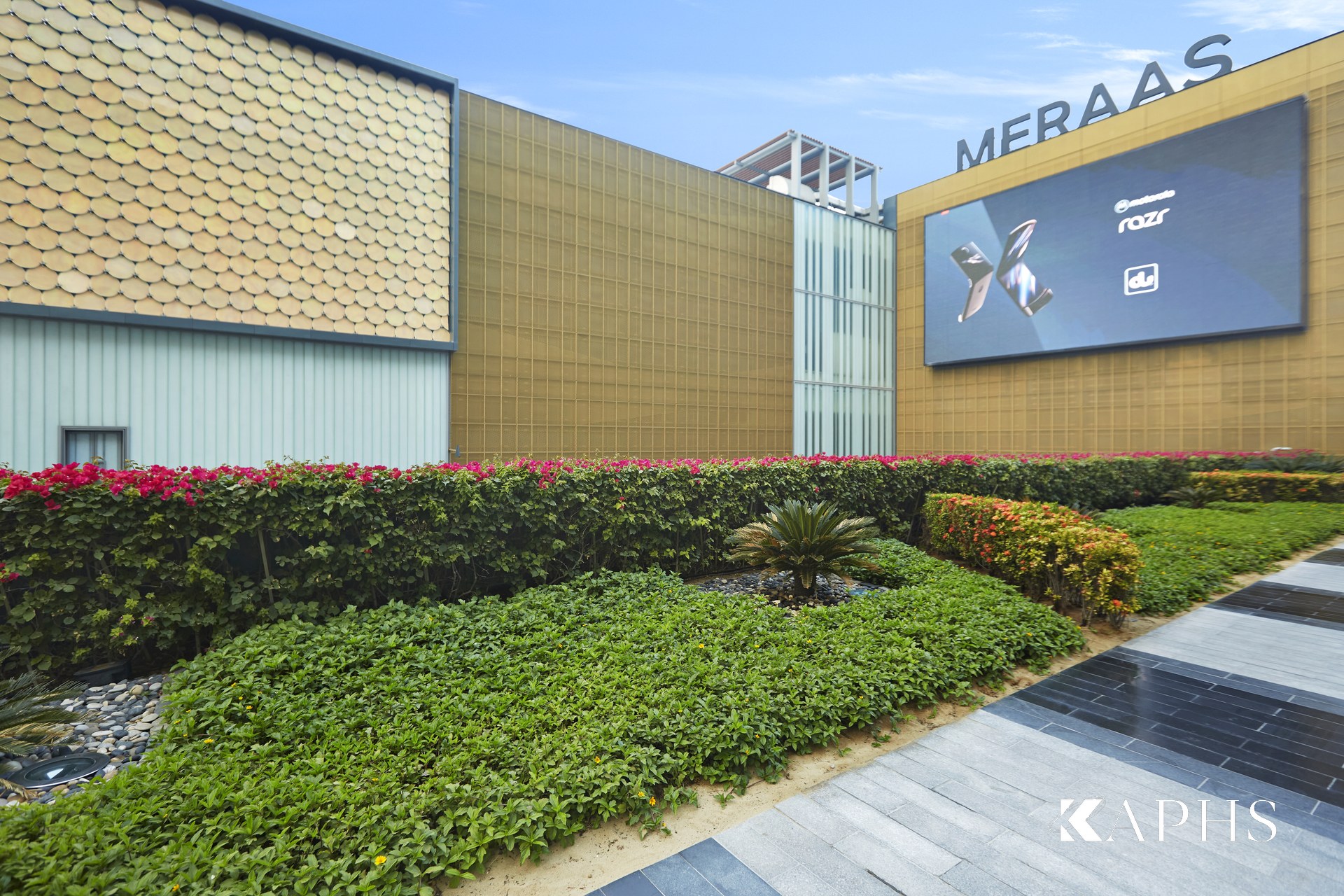 The Beach at JBR by Meraas — gold façade with LINIT U-channel glass base, KAPHS Dubai